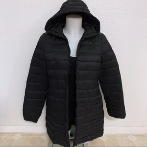 ASOS Black Hooded Puffer Jacket